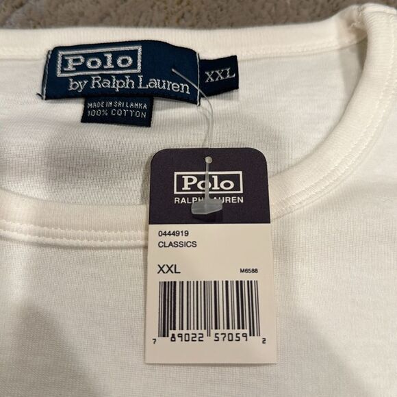 VTG Polo by Ralph Lauren white cotton classic tee size XXL new white pony - Picture 4 of 7